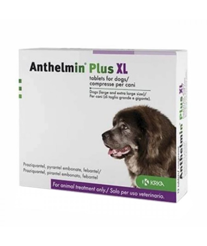 ANTHELMIN PLUS XL - 2 COMPRESSE RIVESTITE PER CANI ADULTI - TRATTAMENTO INFESTAZIONI MISTE - Abelastore.it - VETERINARI & ANI...