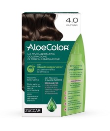 TINTURA PER CAPELLI ZUCCARI A BASE DI ALOEOSSIGENATA - ALOECOLOR COLORE 4,0 CASTANO - Abelastore.it - Cosmetici e Bellezza