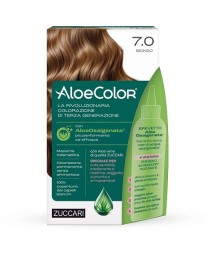 TINTURA PER CAPELLI ZUCCARI A BASE DI ALOEOSSIGENATA - ALOECOLOR COLORE 7,0 BIONDO - Abelastore.it - Cosmetici e Bellezza