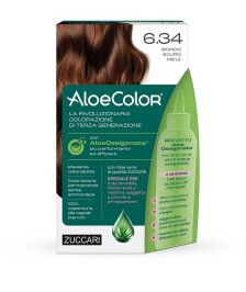 TINTURA PER CAPELLI ZUCCARI A BASE DI ALOEOSSIGENATA - ALOECOLOR COLORE 6,34 BIONDO SCURO MIELE - Abelastore.it - Cosmetici e...