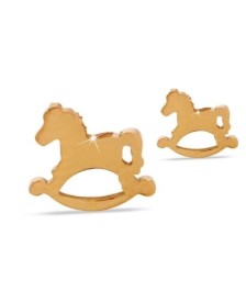 ORECCHINI CAVALLO A DONDOLO ORO ROSA - Abelastore.it - BIGIOTTERIA E GIOIELLI