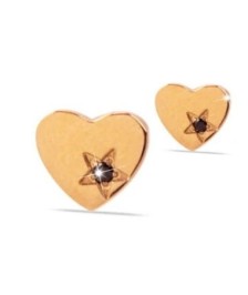 ORECCHINO CUORE ORO ROSA CON ZIRCONE NERO - Abelastore.it - BIGIOTTERIA E GIOIELLI