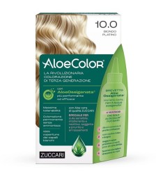 TINTURA PER CAPELLI ZUCCARI A BASE DI ALOEOSSIGENATA - ALOECOLOR 10,0 BIONDO PLATINO - Abelastore.it - Cosmetici e Bellezza