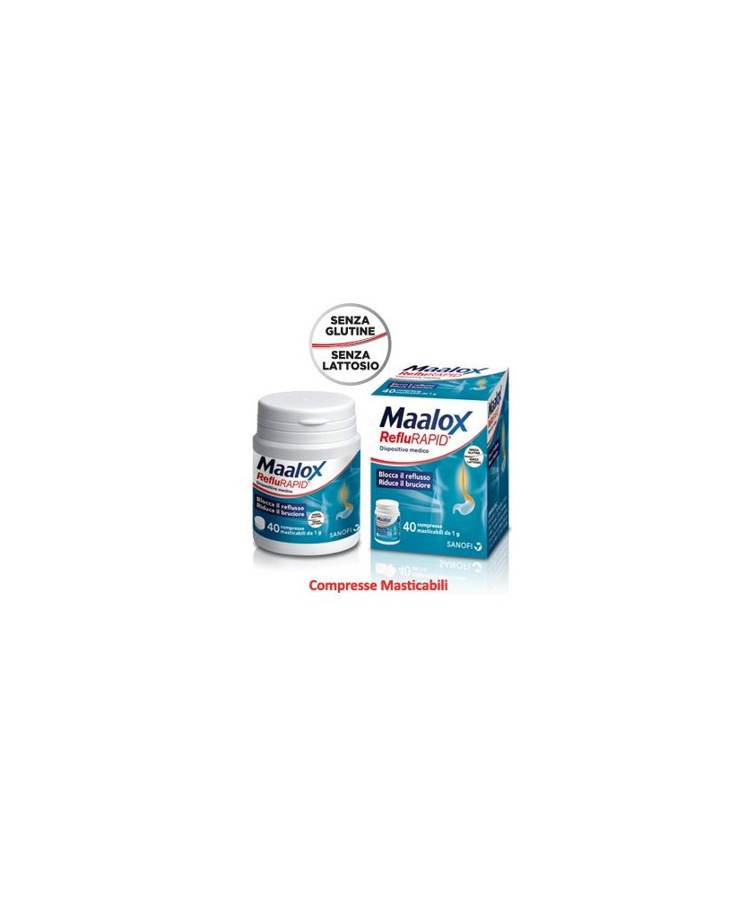 MAALOX REFLURAPID 40 COMPRESSE MASTICABILI - Abelastore.it - Farmaci ed Integratori