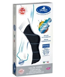 SAUBER CALZA UOMO FANTASIA Q-SKIN 70 DEN BLU RIGA SOTTILE GHIACCIO TAGLIA P PROMO - Abelastore.it - Dispositivi sanitari