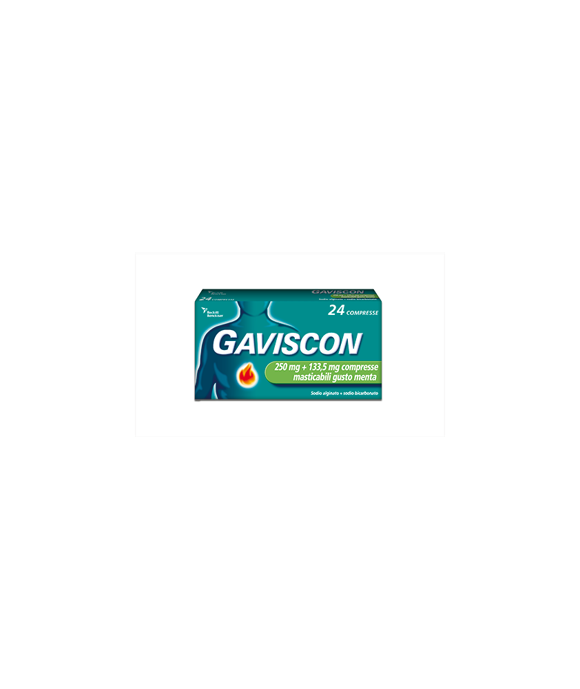 GAVISCON 24 COMPRESSE MENTA 250+133,5MG - Abelastore.it - Farmaci ed Integratori