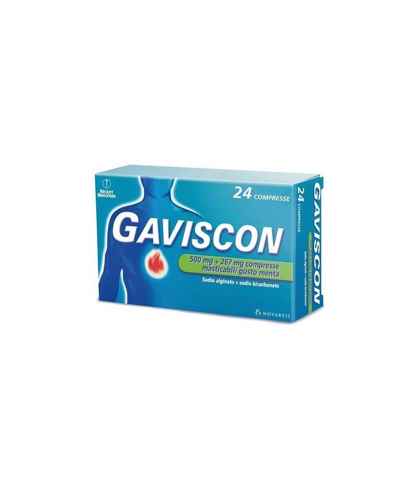 GAVISCON 24 COMPRESSE MENTA 500+267MG - Abelastore.it - Farmaci ed Integratori