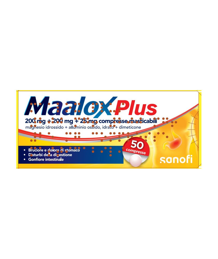 MAALOX PLUS 50 COMPRESSE MASTICABILI - Abelastore.it - Farmaci ed Integratori