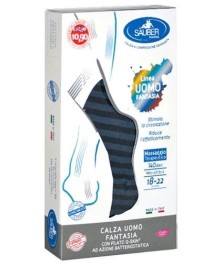 SAUBER CALZA UOMO FANTASIA Q-SKIN 140 DEN BLU RIGA LARGA DENIM TAGLIA P PROMO - Abelastore.it - Dispositivi sanitari