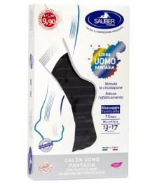 SAUBER CALZA UOMO FANTASIA Q-SKIN 70 DEN NERO RIGA SOTTILE DENIM TAGLIA P PROMO - Abelastore.it - Dispositivi sanitari