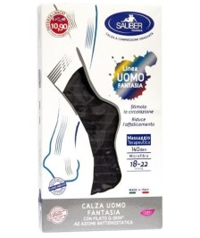 SAUBER CALZA UOMO FANTASIA Q-SKIN 140 DEN NERA RIGA SOTTILE DENIM TAGLIA P PROMO - Abelastore.it - Calze a Compressione