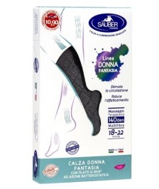 SAUBER CALZA DONNA FANTASIA FILATO Q-SKIN 140 DEN GRIGIO ROMBI NERI TAGLIA P PROMO - Abelastore.it - Dispositivi sanitari