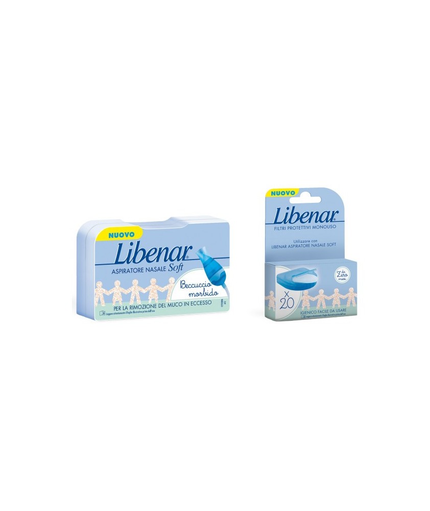 LIBENAR ASPIRATORE NASALE SOFT + 20 FILTRI DI RICAMBIO - Abelastore.it - Farmaci ed Integratori