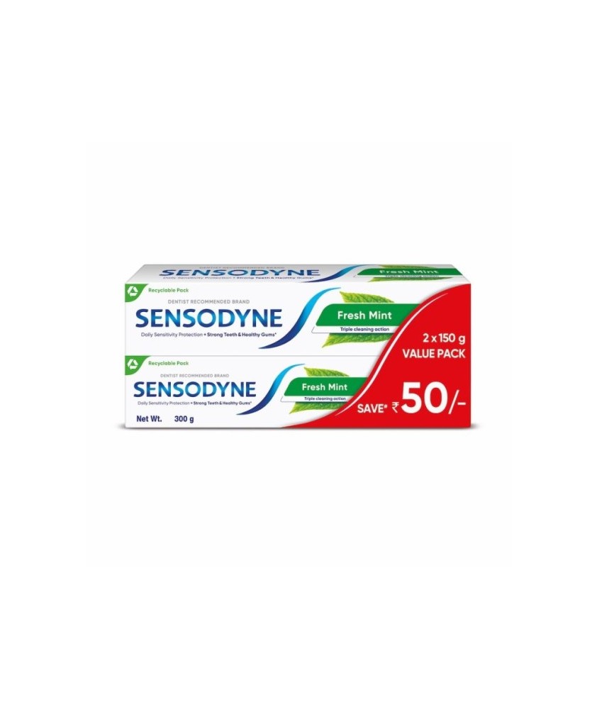 DENTIFRICIO SENSODYNE FRESH MINT TOOTH 2 X 150 ML - Abelastore.it - Igiene Orale