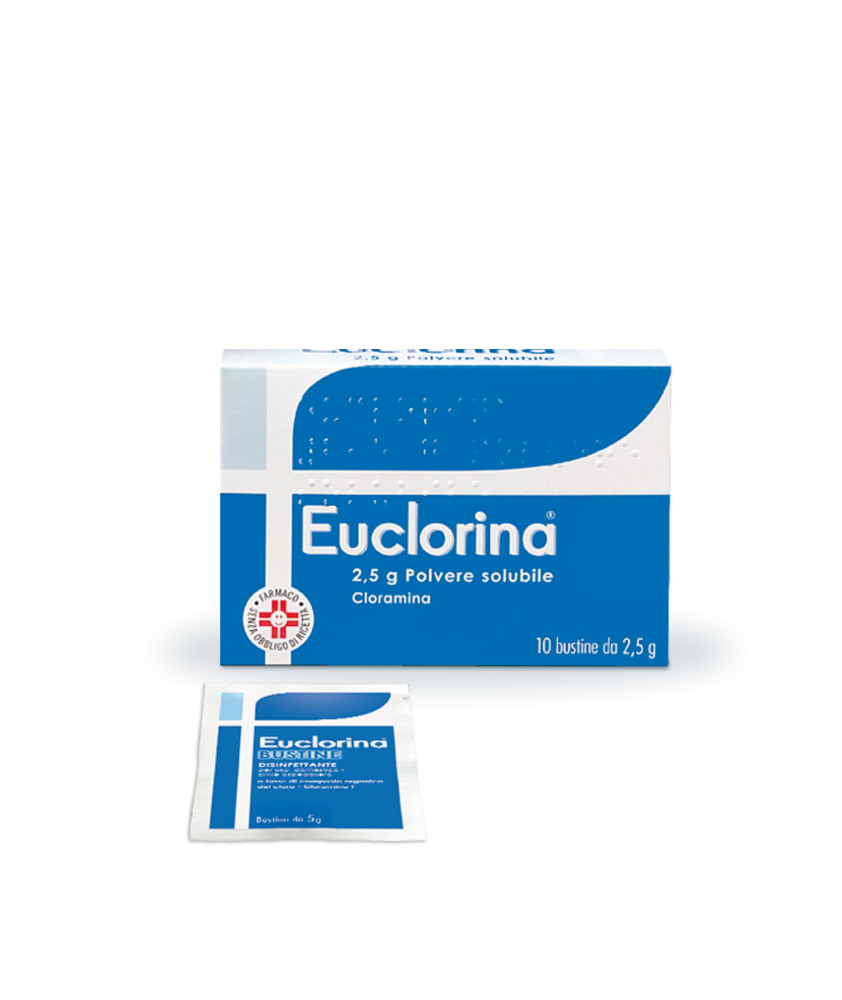 EUCLORINA POLVERE 10 BUSTINE 2,5G - Abelastore.it - Dispositivi sanitari