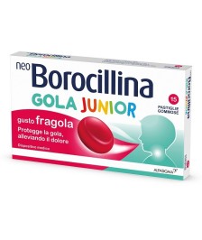 NEOBOROCILLINA GOLA JUNIOR GUSTO FRAGOLA 15 PASTIGLIE - Abelastore.it - Farmaci ed Integratori