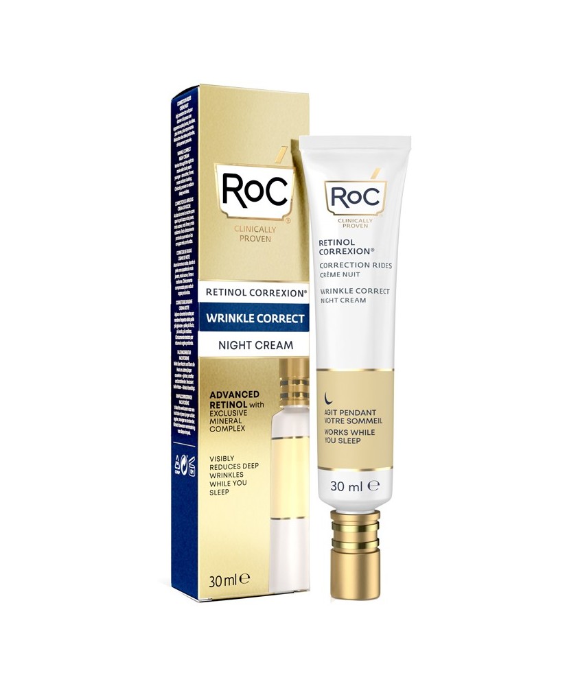 ROC RETINOL CORREXION WRINKLE CORRECT CREMA NOTTE 30 ML - Abelastore.it - Cosmetici e Bellezza