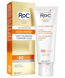 ROC SOLEIL-PROTECT HIGH TOLERANCE COMFORT FLUID SPF 50 SOLARE VISO - Abelastore.it - Cosmetici e Bellezza