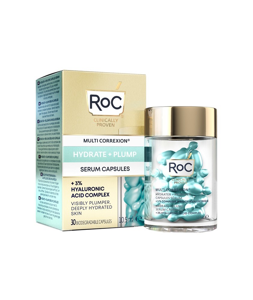 ROC MULTI CORREXION HYDRATE+ PLUMP SIERO VISO IN CAPSULE 30CAPSULE - Abelastore.it - Cosmetici e Bellezza