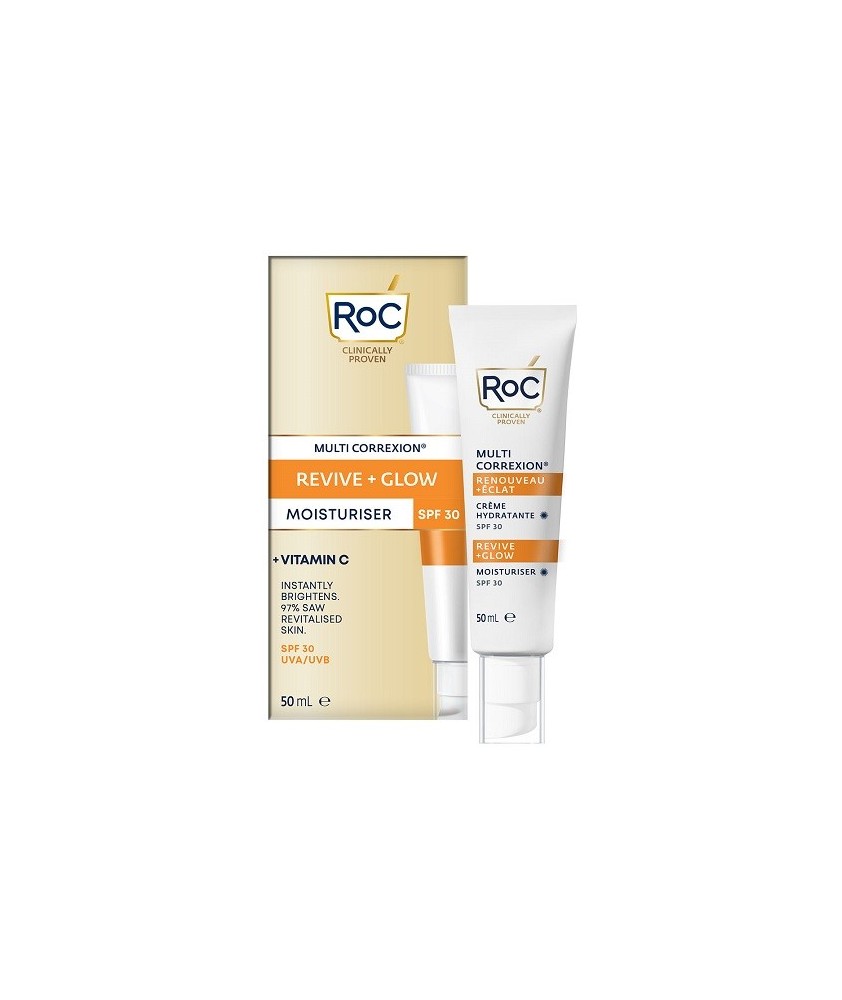 Roc Multi Correxion Revive + Glow Crema Gel Viso Illuminante - Crema viso da giorno alla Vitamina C - Flacone 50 ml - Abelast...