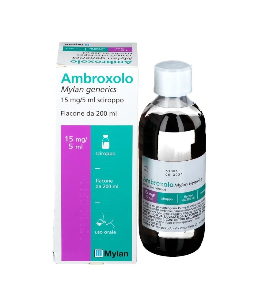 AMBROXOLO MYLAN SCIROPPO 200ML15MG/5ML - Abelastore.it - Farmaci ed Integratori