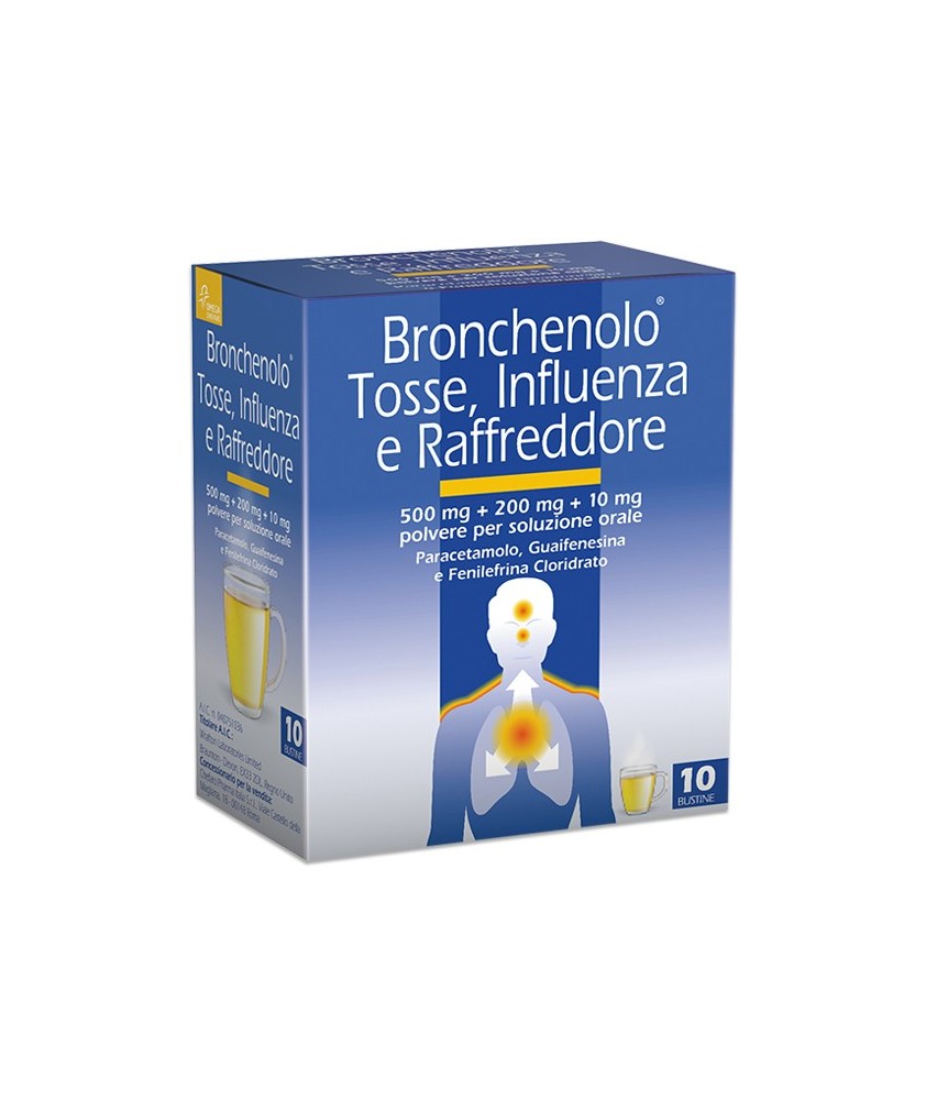 BRONCHENOLO TOSSE INFLUENZA E RAFFREDDORE 10 BUSTINE - Abelastore.it - Farmaci ed Integratori