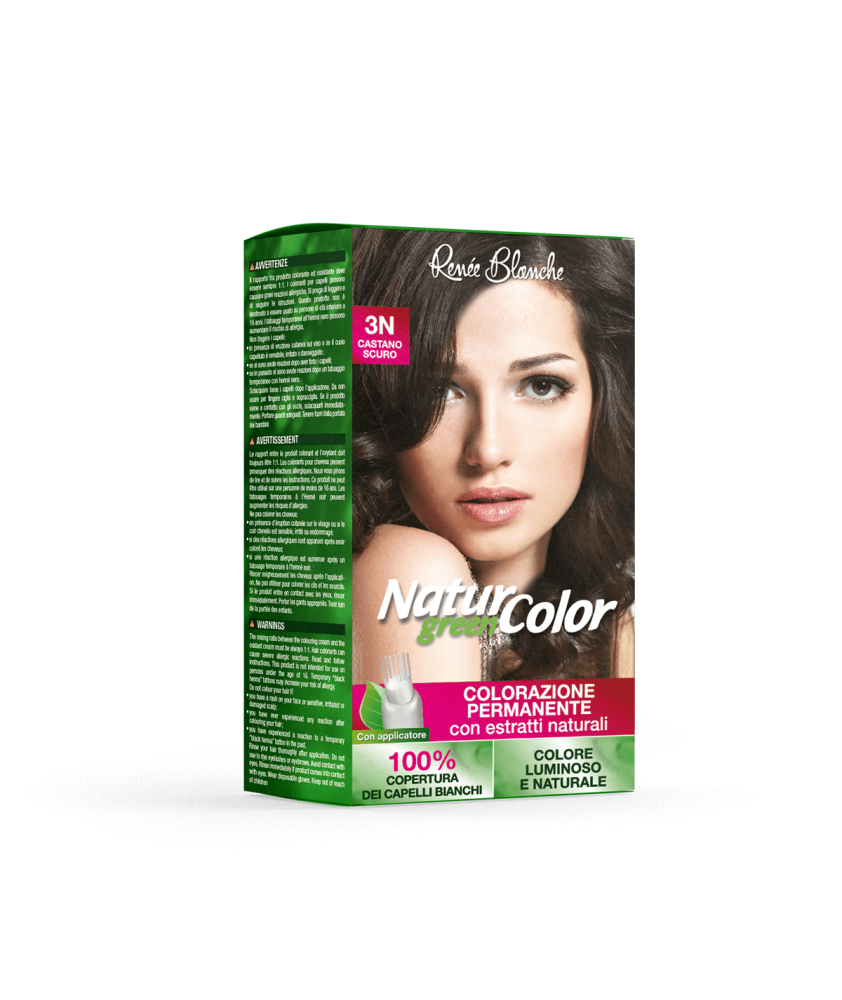 RENEE BLANCHE NATUR GREEN COLOR 3N CASTANO SCURO COLORAZIONE PERMANENTE CON ESTRATTI NATURALI - Abelastore.it - Cosmetici e B...