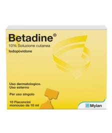 BETADINE SOLUZIONE CUTANEA 10 FLACONI DA 10ML 10% - Abelastore.it - Dispositivi sanitari