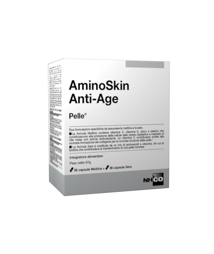 NHCO AMINOSKIN ANTI-AGE FLACONE 56 CAPSULE + 56 CAPSULE - Abelastore.it - Farmadati NHCO AMINOSKIN ANTI-AGE FLACONE 56 CAPSULE + 56 CAPSULE - Abelastore.it - Farmadati