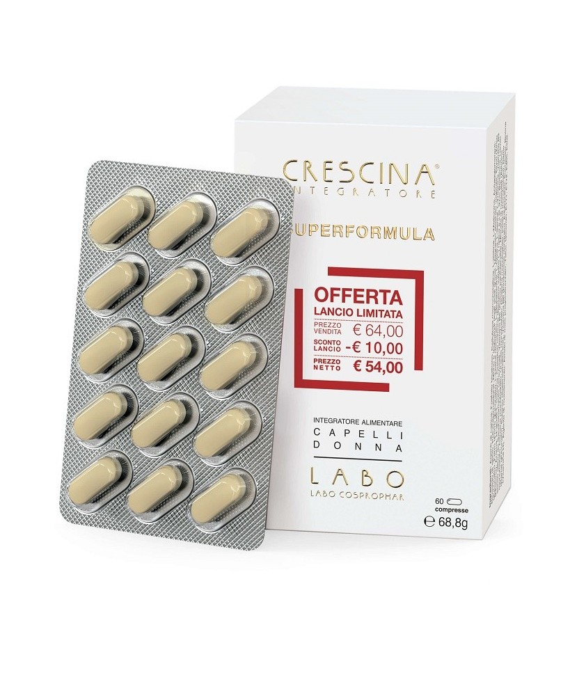 CRESCINA RICRESCITA SUPERFORMULA DONNA 60 COMPRESSE INTEGRATORE CAPELLI - Abelastore.it - Labo