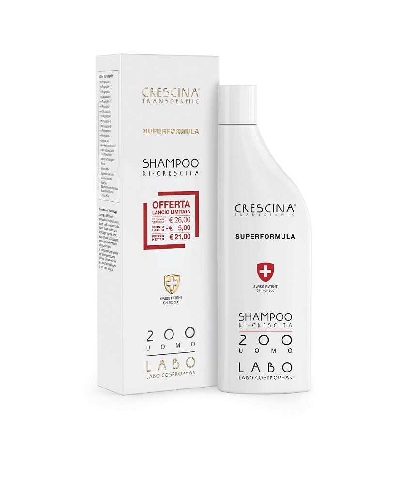 CRESCINA SHAMPOO RI-CRESCITA 200 UOMO SUPERFORMULA - Abelastore.it - Labo