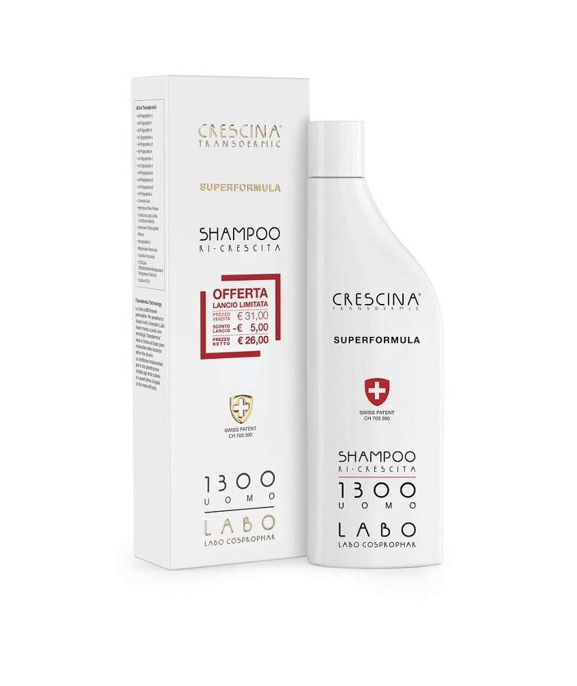 CRESCINA SHAMPOO RI-CRESCITA 1300 UOMO SUPERFORMULA - Abelastore.it - Shampoo