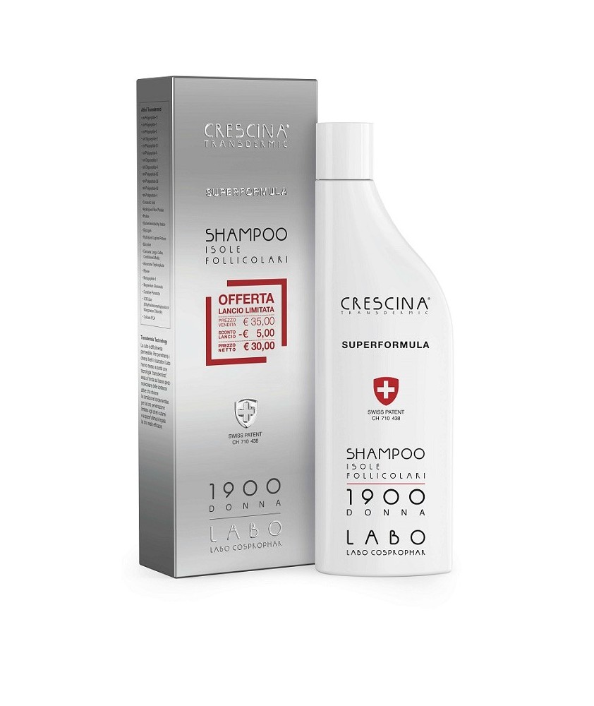 CRESCINA SHAMPOO ISOLE FOLLICOLARI SUPERFORMULA 1900 DONNA - Abelastore.it - Shampoo