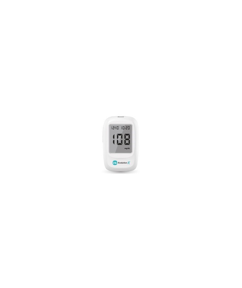 GLUCOMETRO IRIS EVOLUTION X + 10 STRISCE REATTIVE + 10 LANCETTE + SOLUZIONE + PUNGIDITO - Abelastore.it - Dispositivi sanitari