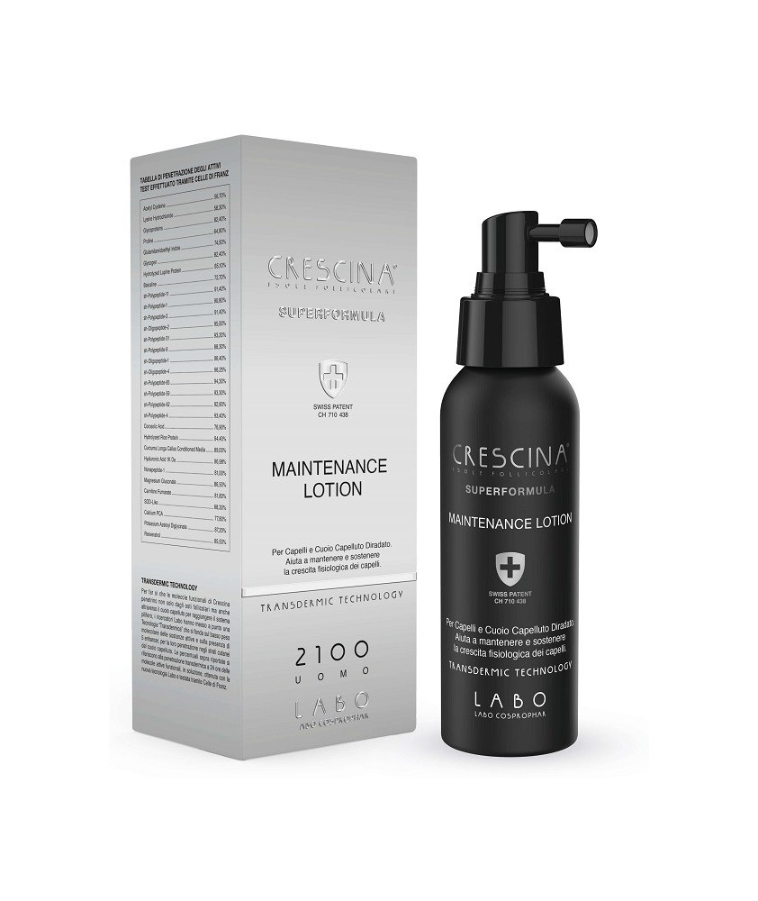 CRESCINA ISOLE FOLLICOLARI 2100 UOMO MAINTENANCE LOTION LOZIONE DI MANTENIMENTO - Abelastore.it - Cosmetici e Bellezza