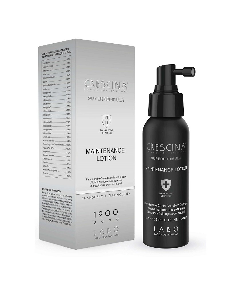CRESCINA ISOLE FOLLICOLARI 1900 UOMO MAINTENANCE LOTION LOZIONE DI MANTENIMENTO - Abelastore.it - Cosmetici e Bellezza