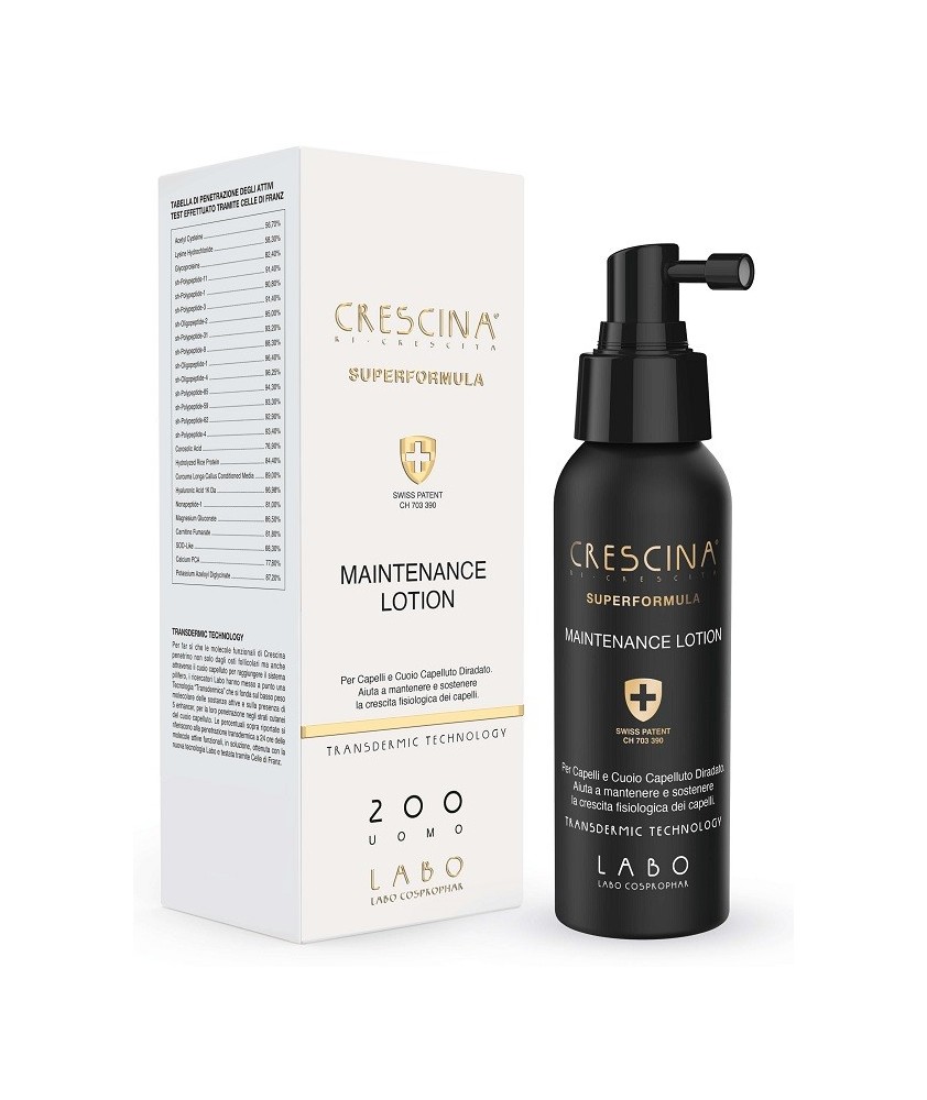 CRESCINA RI-CRESCITA 200 UOMO MAINTENANCE LOTION LOZIONE DI MANTENIMENTO - Abelastore.it - Cosmetici e Bellezza