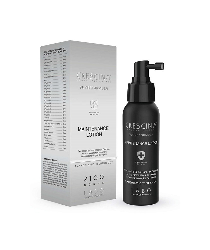 CRESCINA ISOLE FOLLICOLARI 2100 DONNA MAINTENANCE LOTION LOZIONE DI MANTENIMENTO - Abelastore.it - Capelli