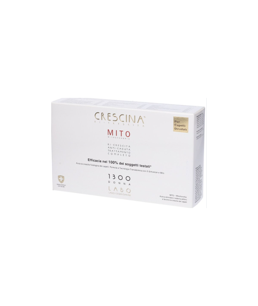 CRESCINA RI-CRESCITA MITO 1300 DONNA TC 10+10 FIALE 3,5 ML - Abelastore.it - Cosmetici e Bellezza