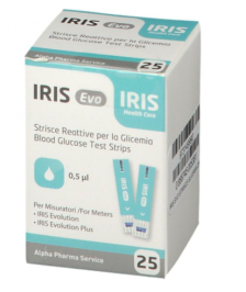 STRISCE MISURAZIONE GLICEMIA IRIS EVO - 25 PEZZI - Abelastore.it - Apparecchi ed Elettromedicali