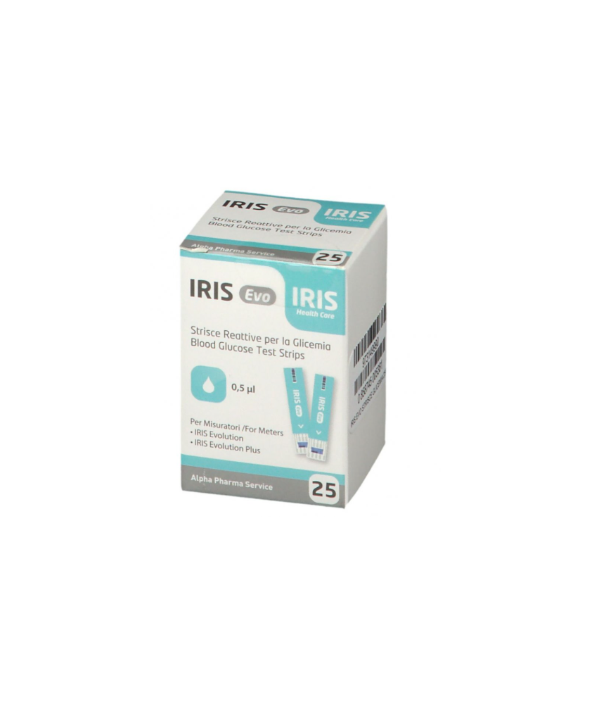STRISCE MISURAZIONE GLICEMIA IRIS EVO - 25 PEZZI - Abelastore.it - Apparecchi ed Elettromedicali STRISCE MISURAZIONE GLICEMIA IRIS EVO - 25 PEZZI - Abelastore.it - Apparecchi ed Elettromedicali