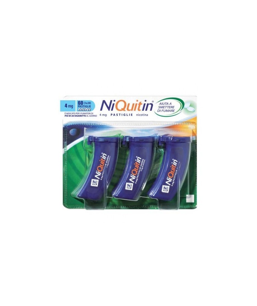 NIQUITIN 60 PASTLIGLIE 4 MG MENTA - Abelastore.it - Farmaci ed Integratori