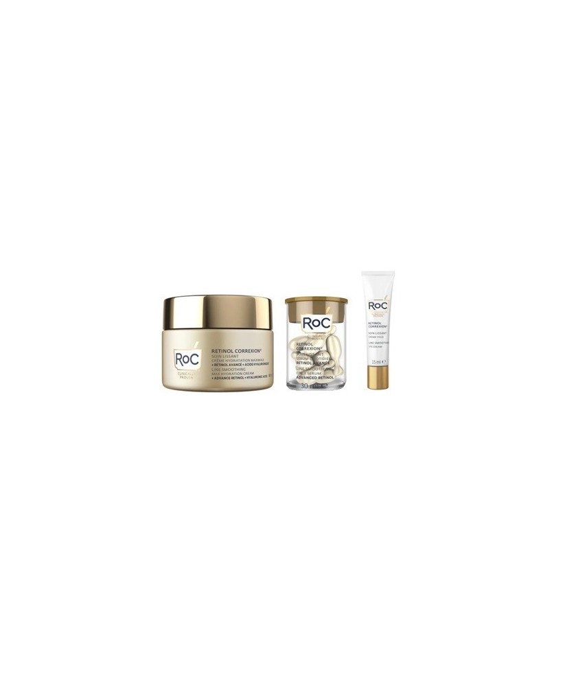 ROC LINE SMOOTHING GIFT XMAS 2025 1 CREMA VISO 50 ML + 1 SIERO VISO 10 CAPSULE + 1 CONTORNO OCCHI 7,4 ML - Abelastore.it - ID...