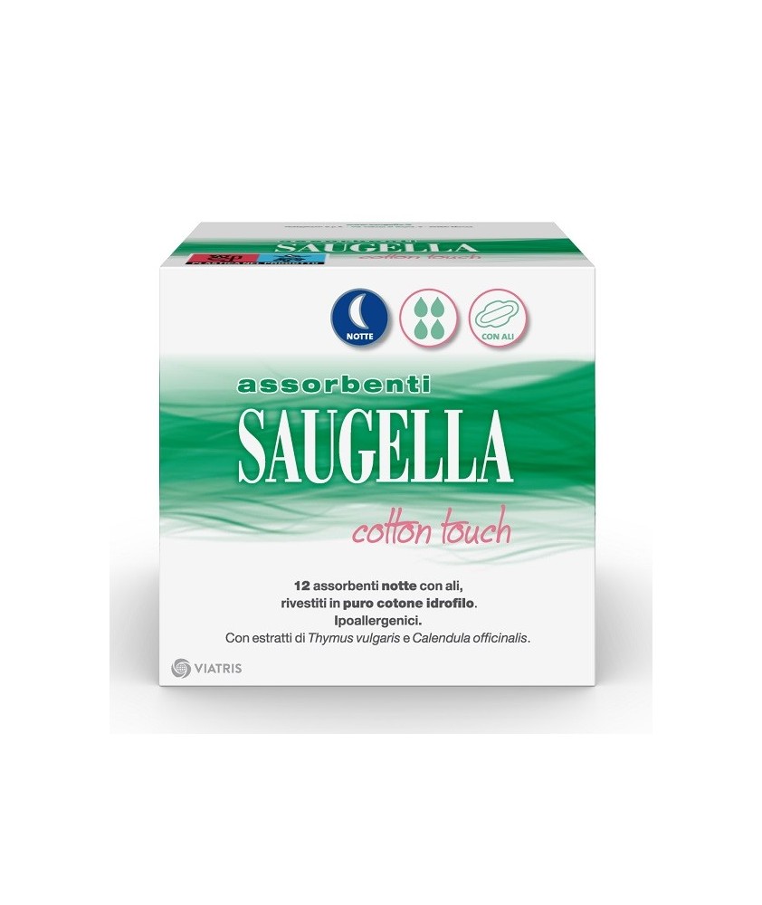 SAUGELLA COTTON TOUCH ASSORBENTI NOTTE 12 PEZZI TAGLIO PREZZO - Abelastore.it - Assorbenti