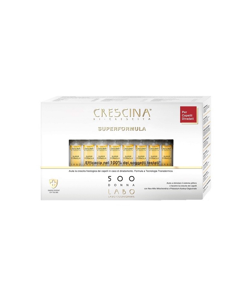 CRESCINA RI-CRESCITA SUPERFORMULA 500 DONNA 20 FIALE - Abelastore.it - Labo