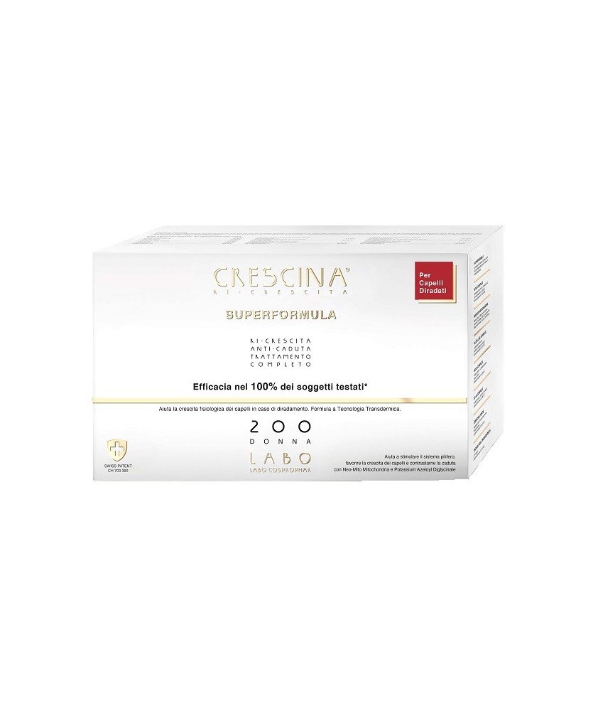 CRESCINA RI-CRESCITA SUPERFORMULA 200 DONNA 20+20 FIALE TRATTAMENTO COMPLETO - Abelastore.it - Labo