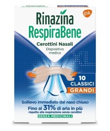 RINAZINA RESPIRABENE CEROTTI NASALI CLASSICI GRANDI CARTON 10 PEZZI - Abelastore.it - FarmadatiParafarmaci