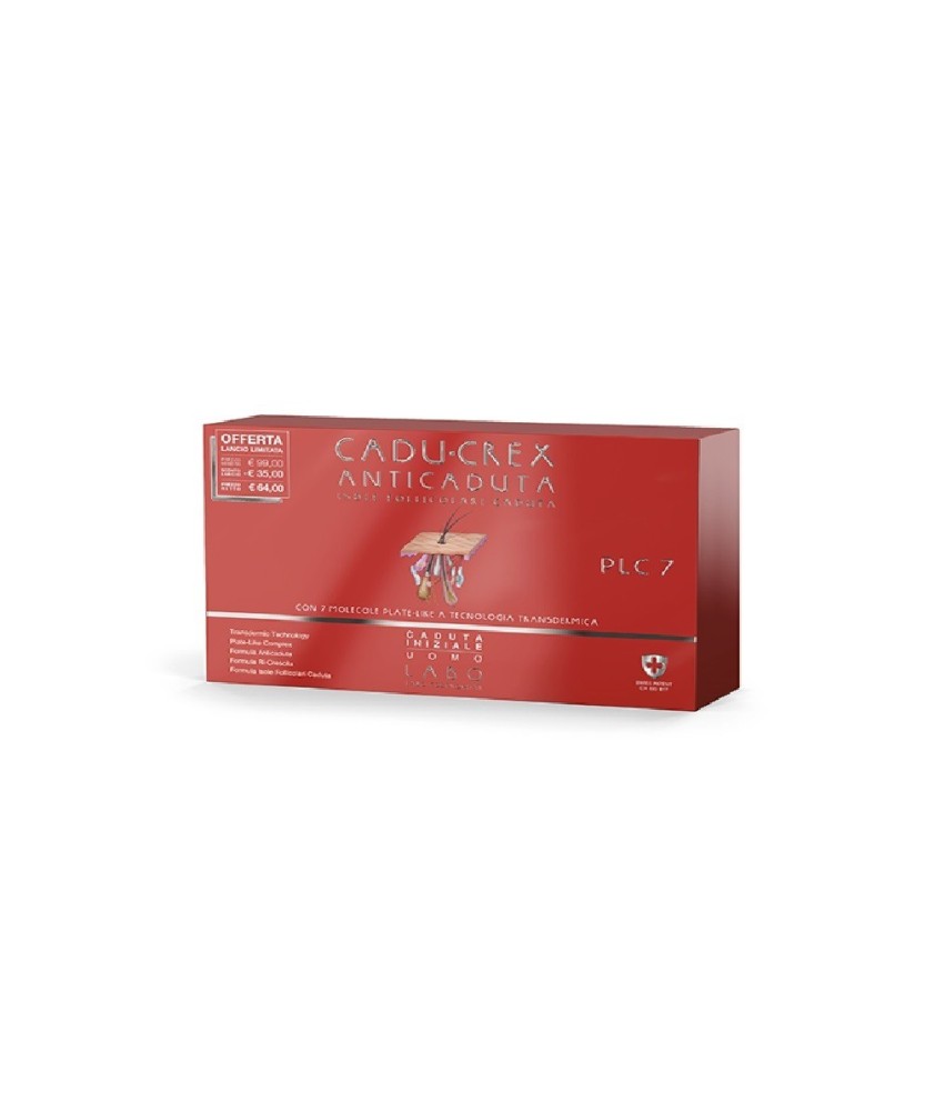 CADU-CREX PLC7 ANTICADUTA ISOLE FOLLICOLARI CADUTA INIZIALE DONNA 20 FIALE - Abelastore.it - Cosmetici e Bellezza