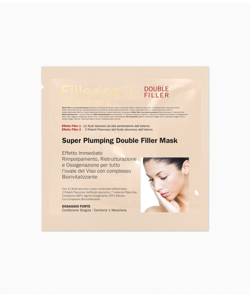 FILLERINA 12 SUPER PLUMPING DOUBLE FILLER MASK BIOREVITALIZING DOSAGGIO UNICO 25 ML - Abelastore.it - Cosmetici e Bellezza