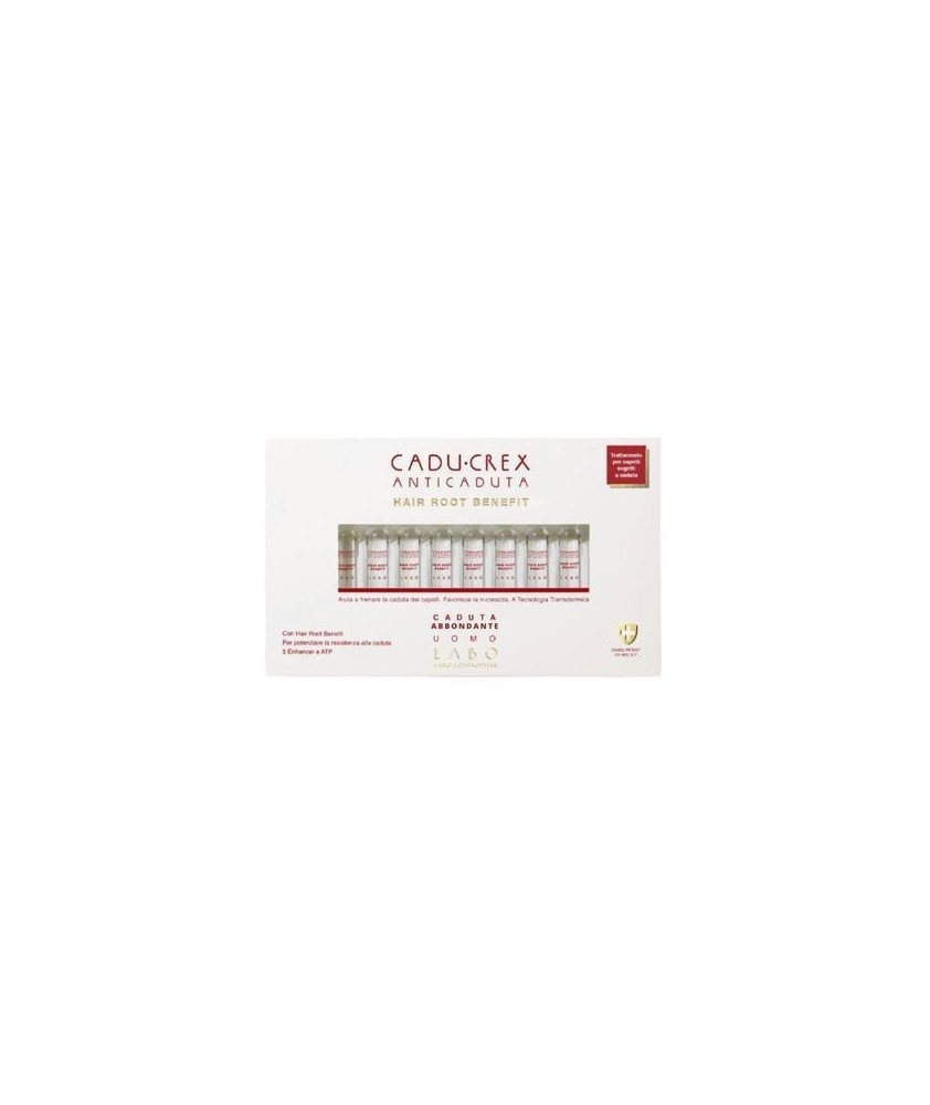 CADU CREX HAIR ROOT BENEFIT FIALE CADUTA ABBONDANTE UOMO 20 FIALE - Abelastore.it - Fiale Anticaduta